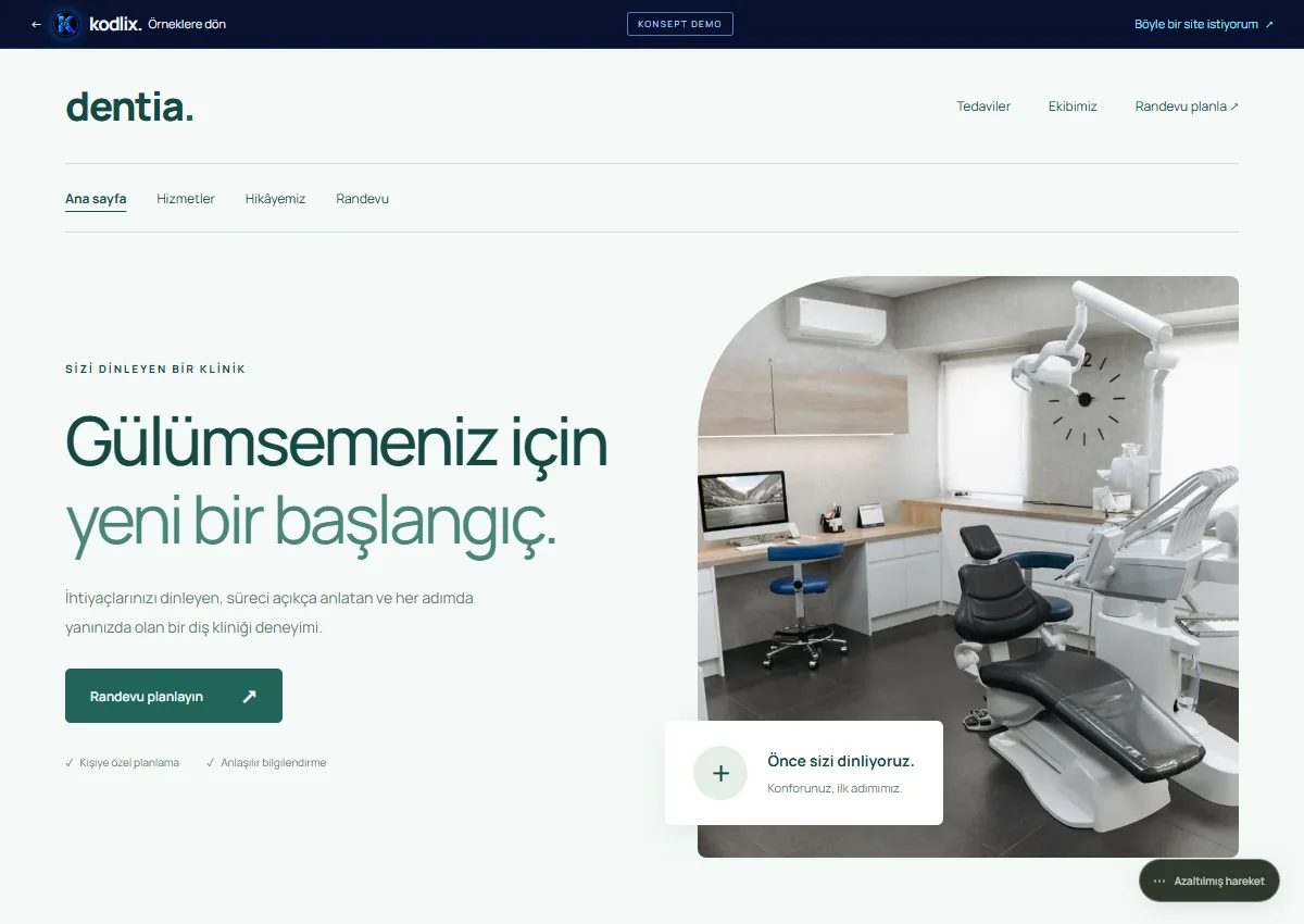 dentia masaüstü görünümü